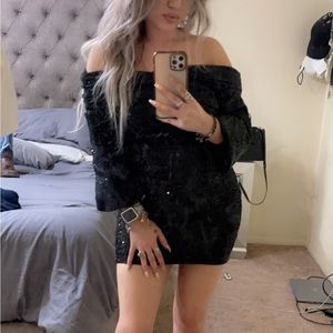 Black sequin dress